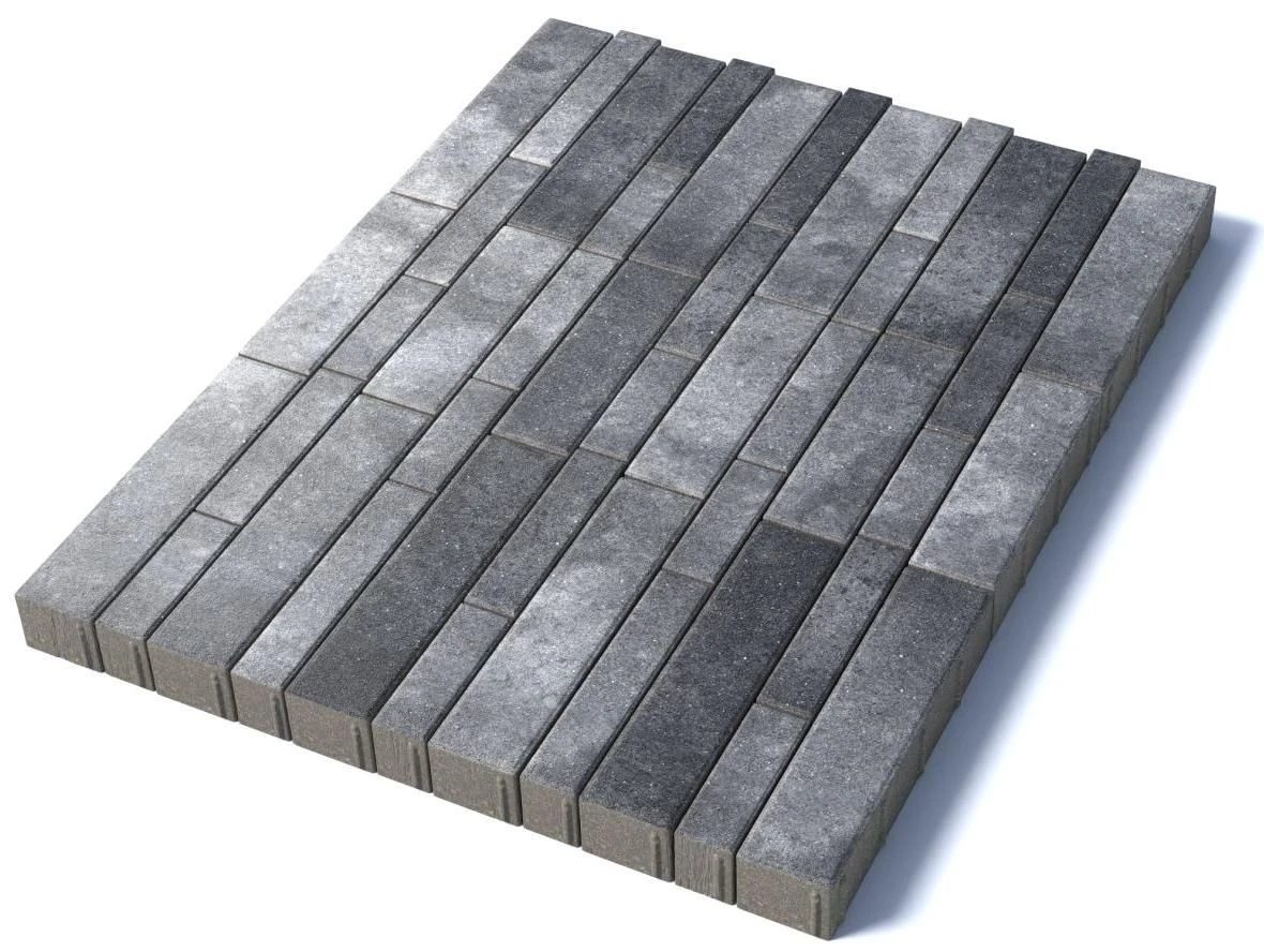 Тротуарная плитка Ригель, 80 мм, Антрацит
