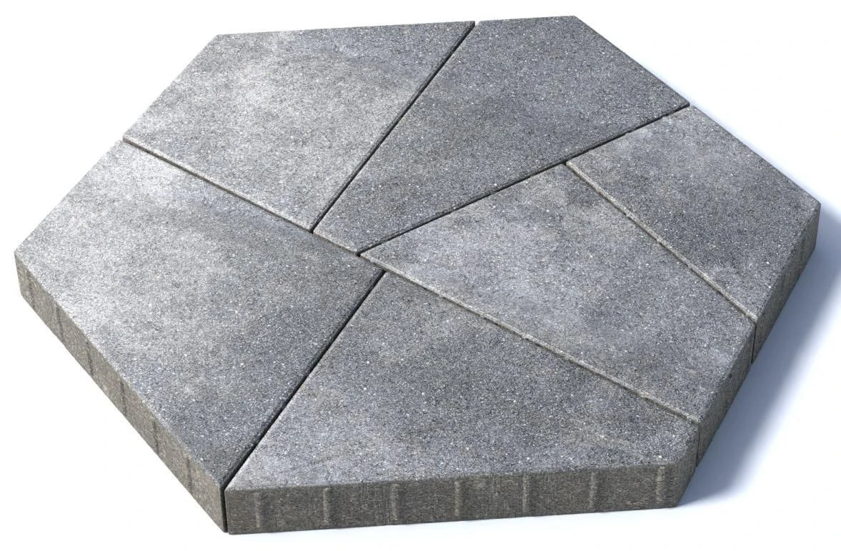 Тротуарная плитка Мозаика, 80 мм, Шунгит
