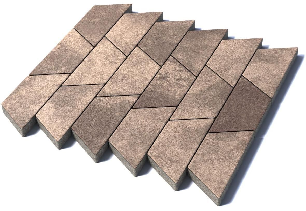 Тротуарная плитка Трапеция, 80 мм, гранит, Хаски