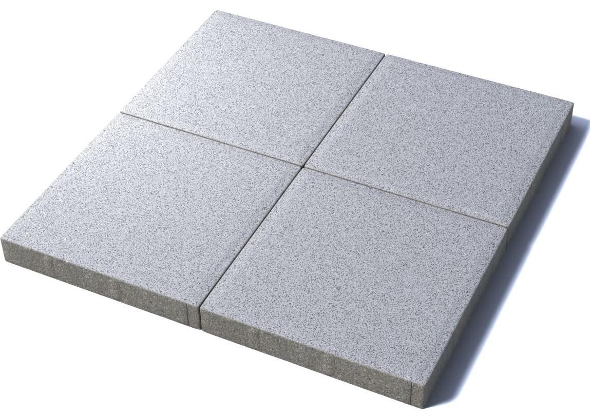 Тротуарная плитка Квадрат 600х600х80 мм, мрамор, белый с черным