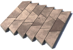 Тротуарная плитка Трапеция, 80 мм, гранит, Хаски