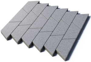 Тротуарная плитка Трапеция, 80 мм, мрамор, белый с черным