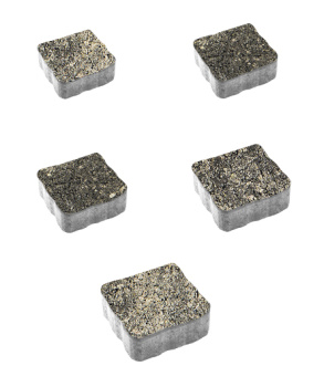 Тротуарная плитка Б.3.А.6 гранит н/м листопад (бело-черно-коричневый) Старый замок